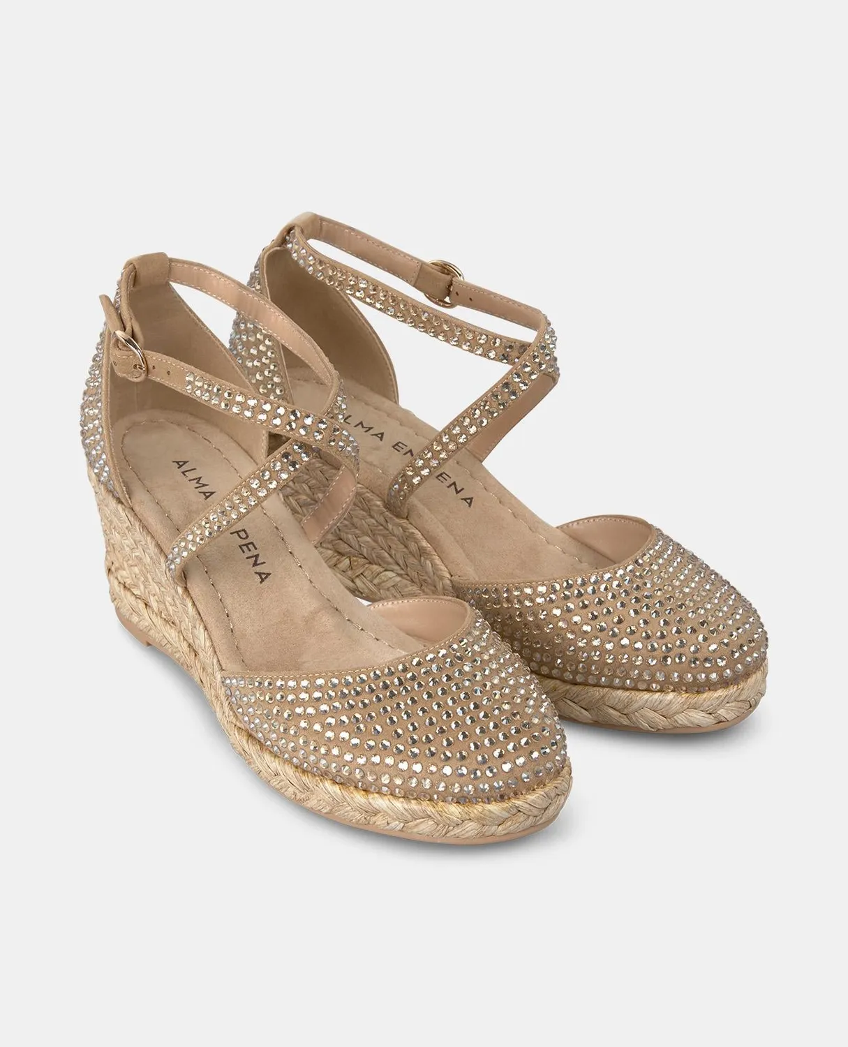 Alma en Pena V2551053 compensées strass beige talon 5 cm