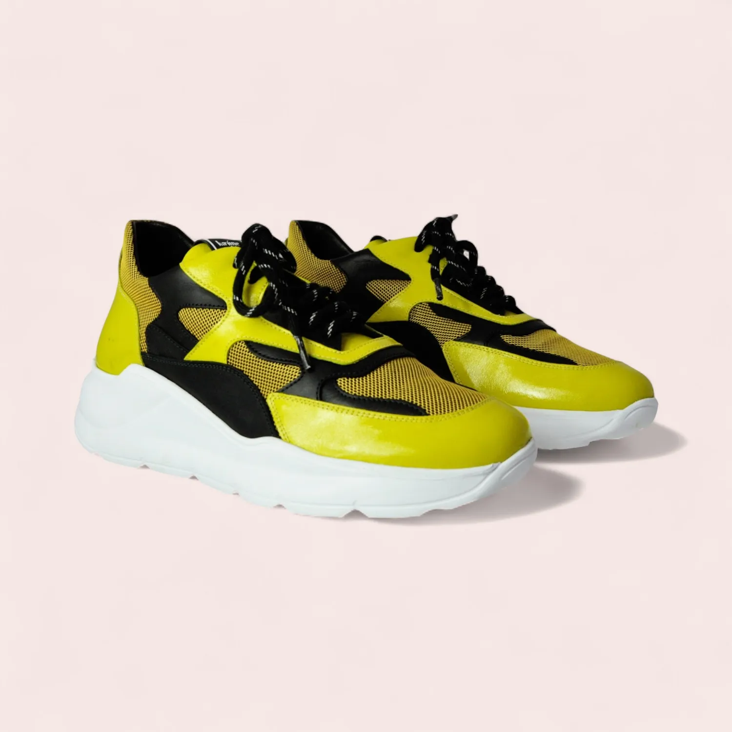 Karine Arabian Manon sneakers cuir jaune noir 36-40