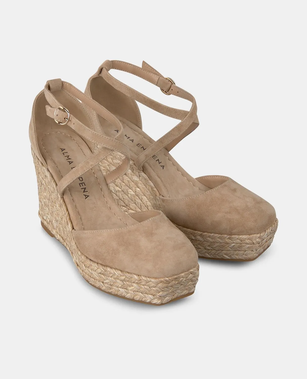 Alma en Pena V2551117 compensées cuir sable talon 9 cm