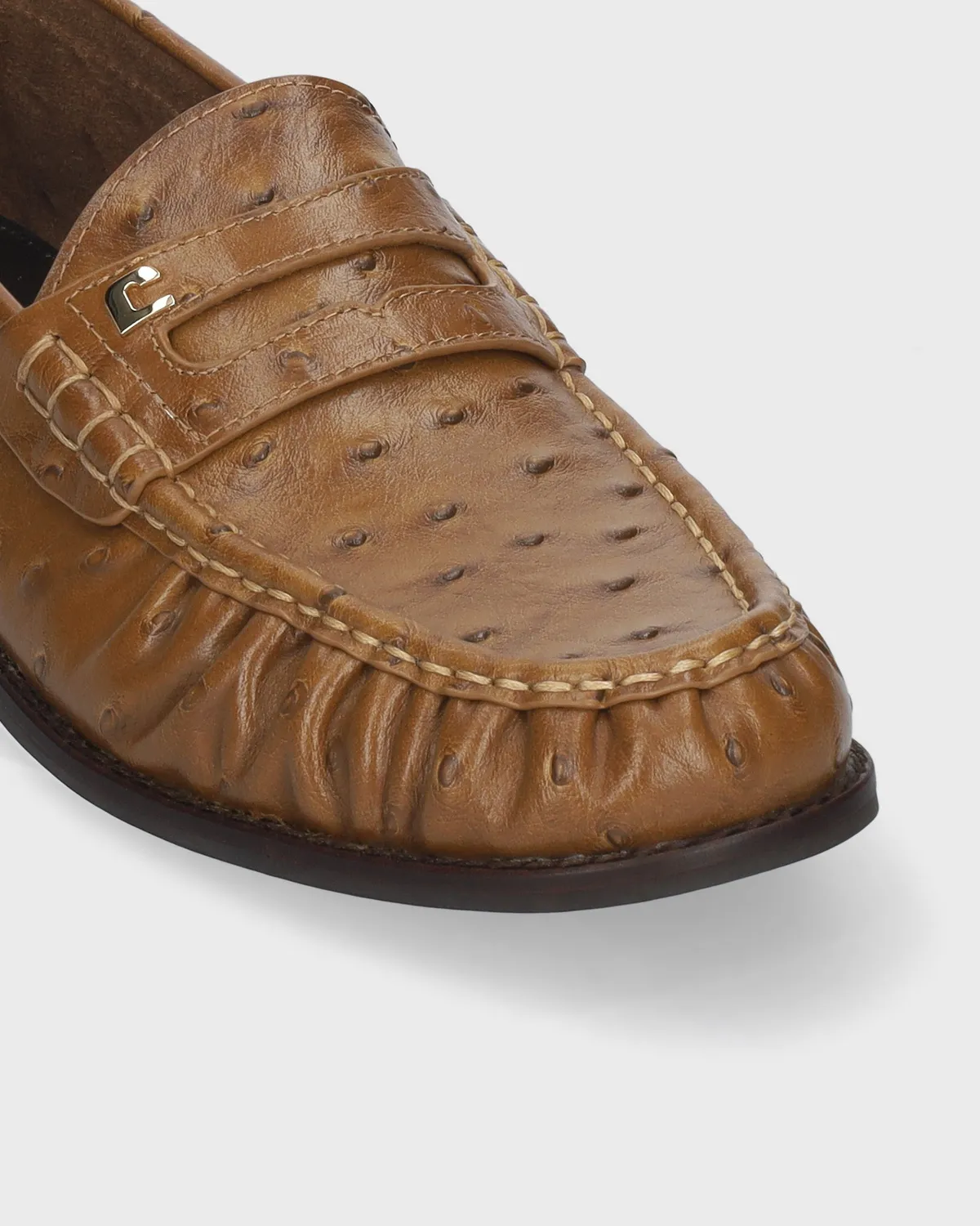 Lola Cruz Orea mocassins caramel cuir plat
