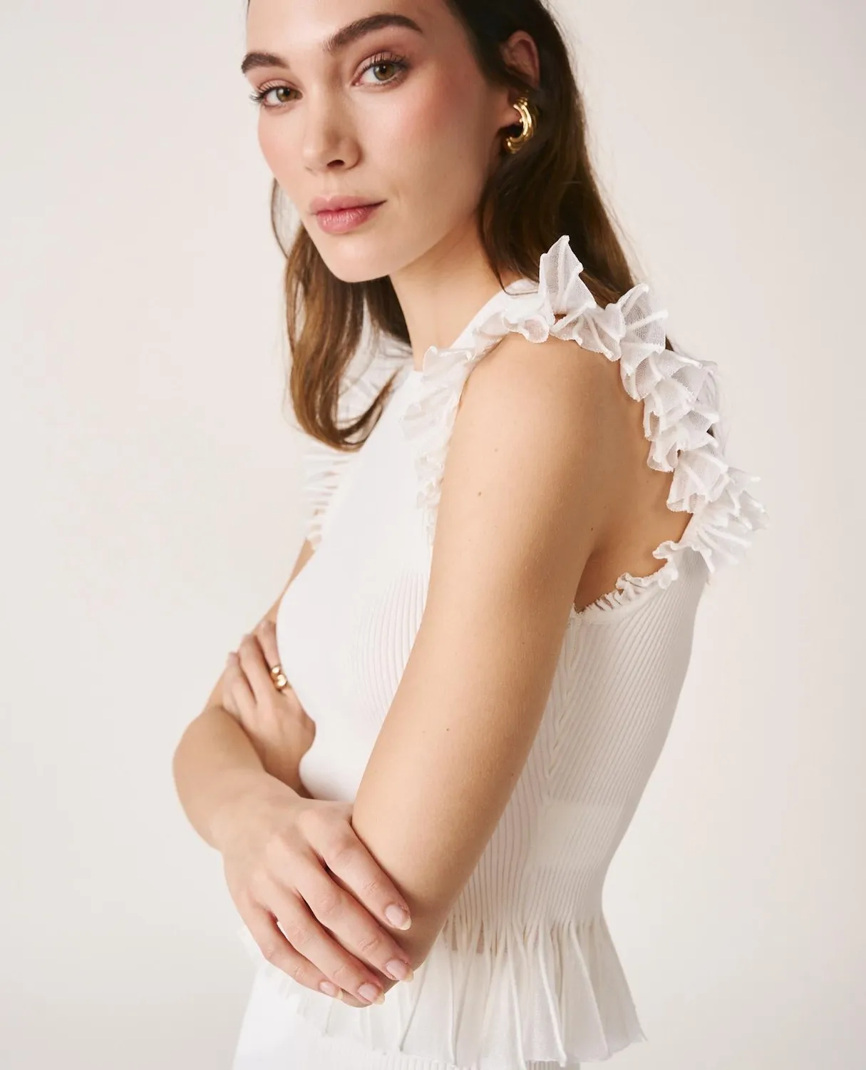 Alma en Pena V26CL0609 top blanc en viscose