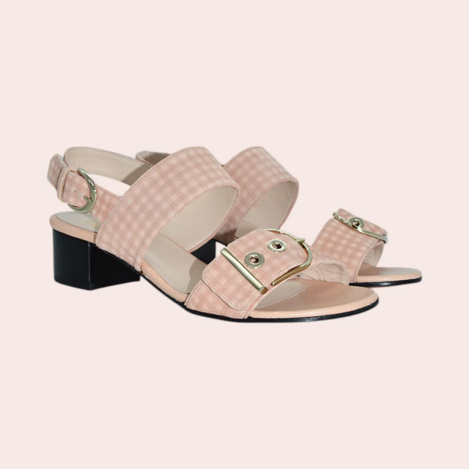 Karine Arabian Reina sandale rose vichy talon 50mm