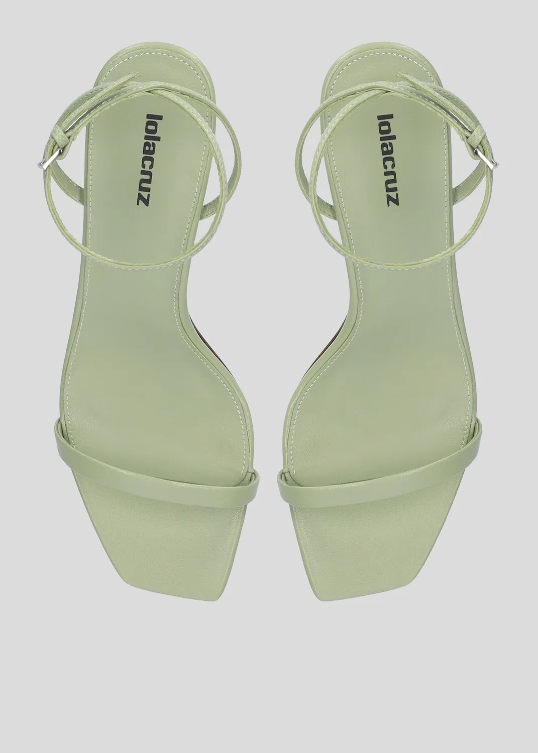 Lola Cruz Cecile 65 sandales talon vert aloe