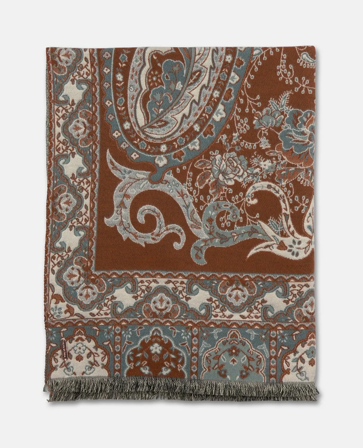 Alma en Pena I26AC014 écharpe paisley marron