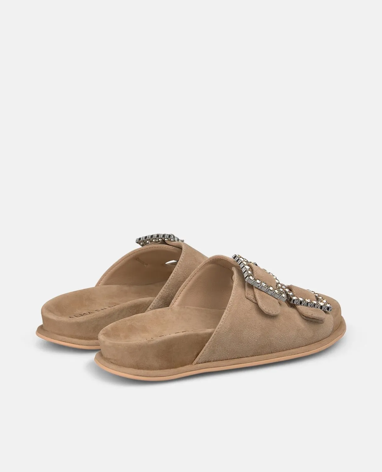 Alma en Pena V267155 sandales plates cuir sable boucle