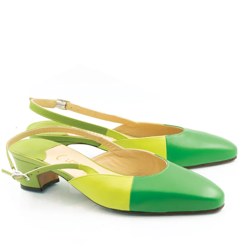 Bégum Paris Trianon escarpins slingback bleu 3,5 cm