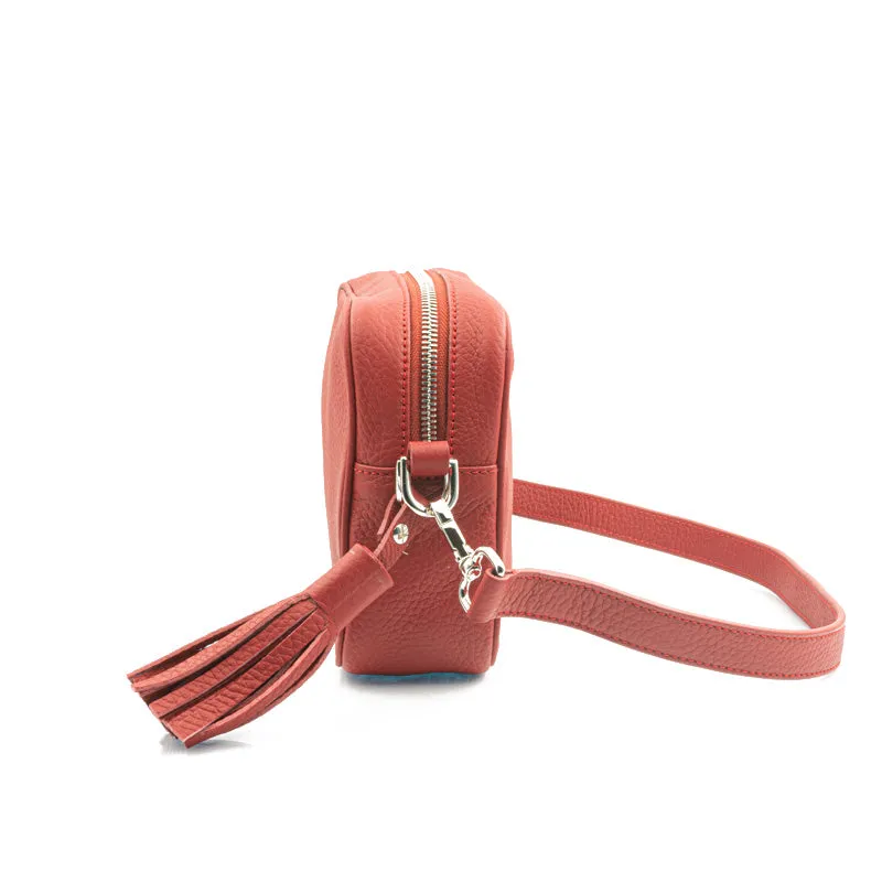 Bégum Paris Adèle sac cuir rouge grainé 22 cm