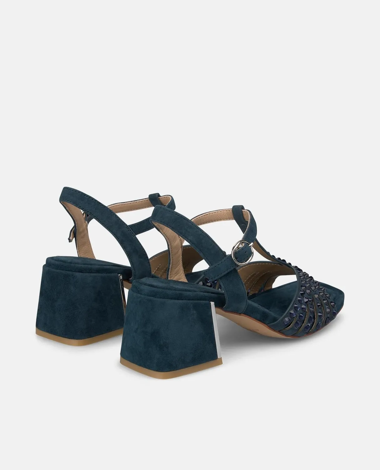 Alma en Pena V263105 sandales à talon bleu marine cuir 6 cm
