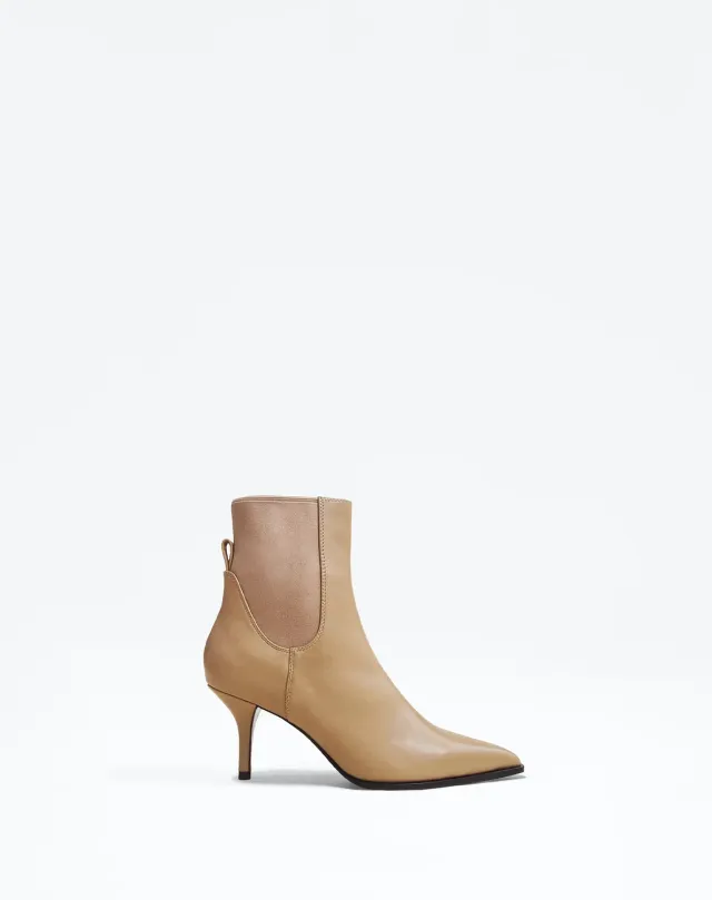 Mi/Mai Marise Nude bottines cuir beige talon aiguille