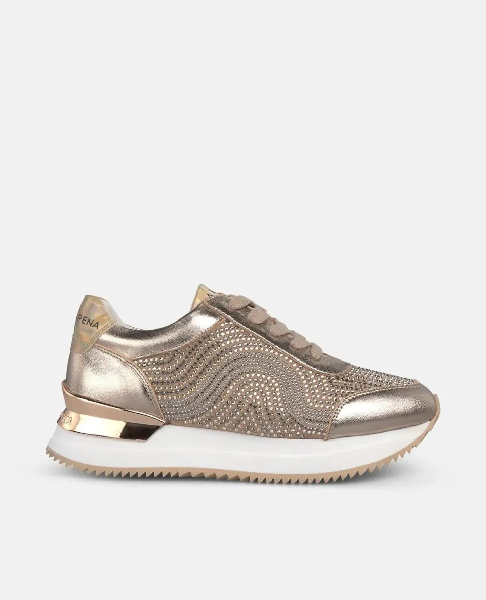 Alma en Pena I251503 sneakers bronze strass plateforme