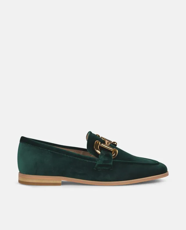 Alma en Pena I2550603 mocassins velours vert talon 2 cm