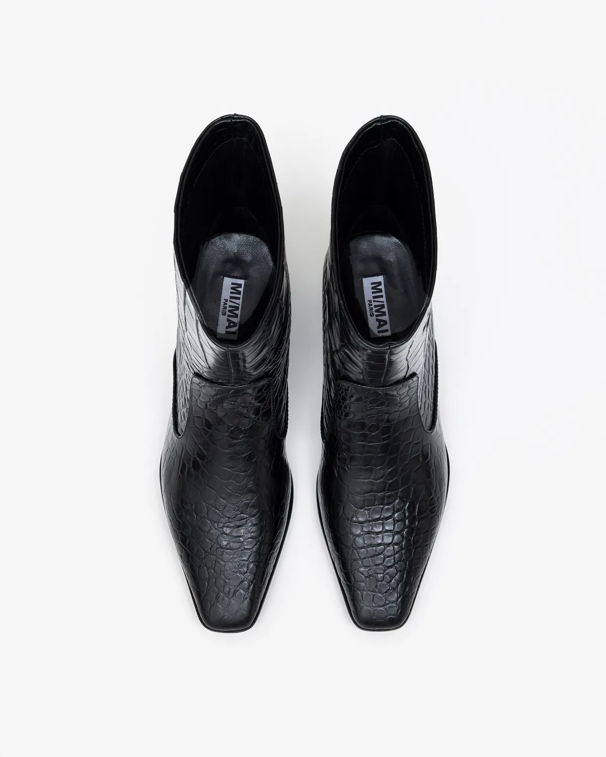 Mi/Mai Tamy Black Croc bottines cuir croco