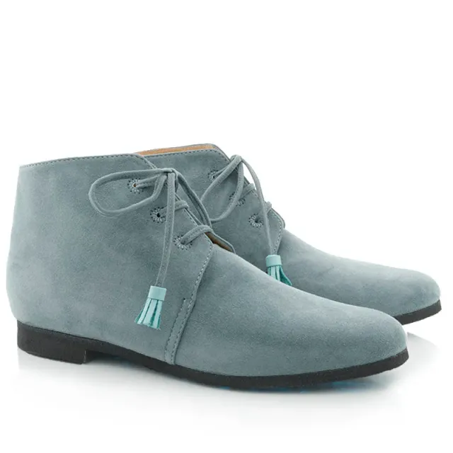 Bégum Paris Ostende bottines chèvre velours gris talon 1 cm