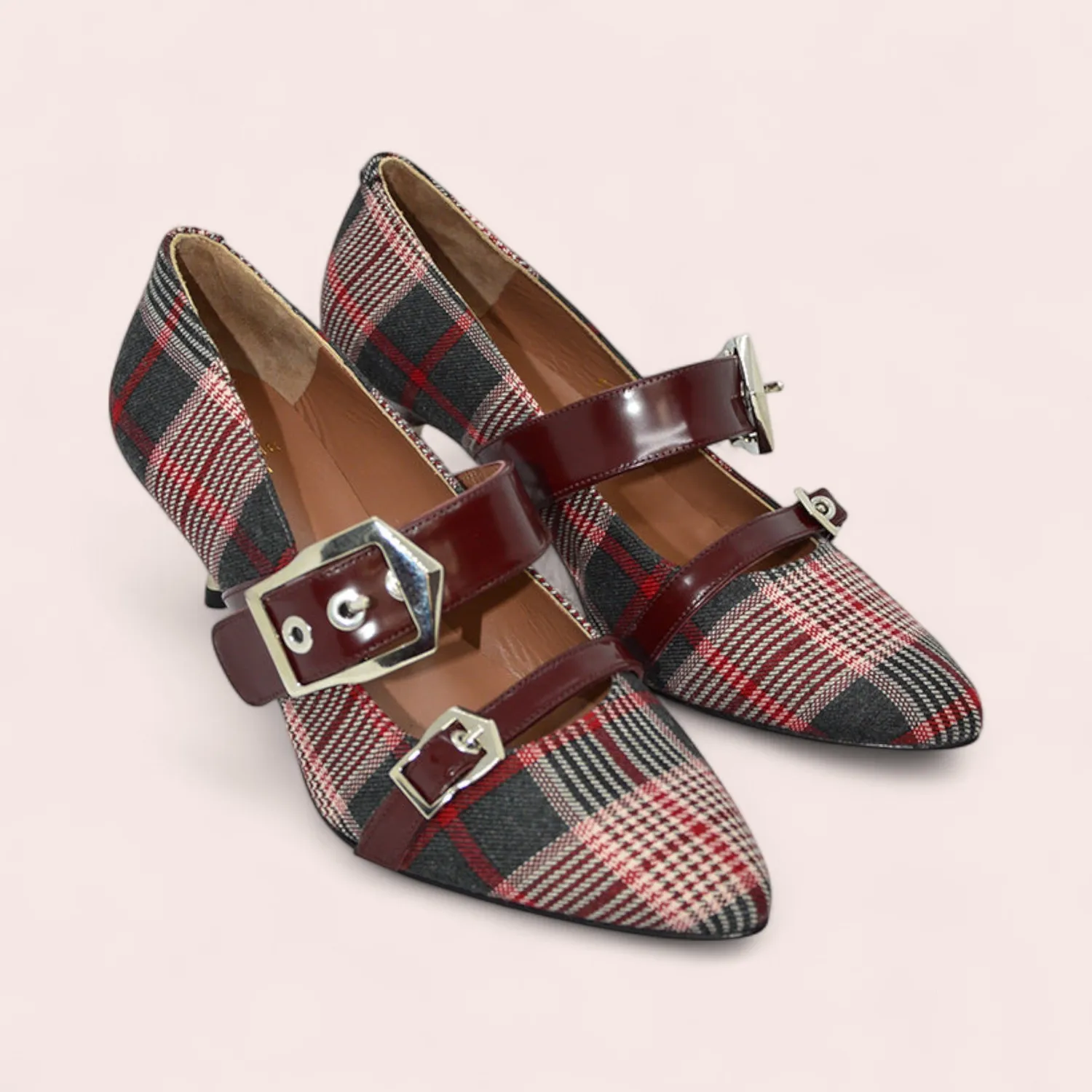 Karine Arabian KITTY escarpin tartan talon 55