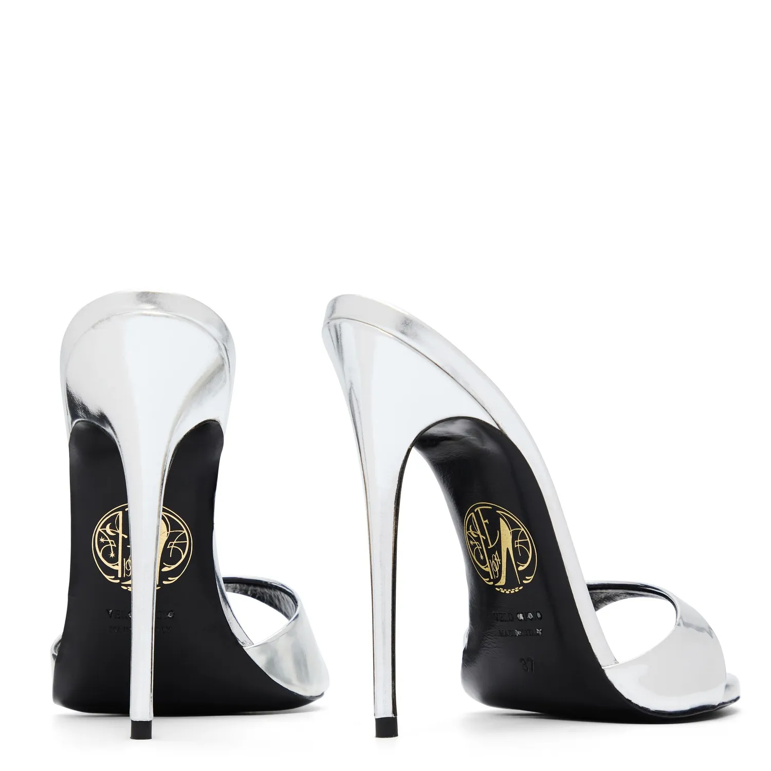 Maison Ernest Lidylle 120 mules cuir vernis argent