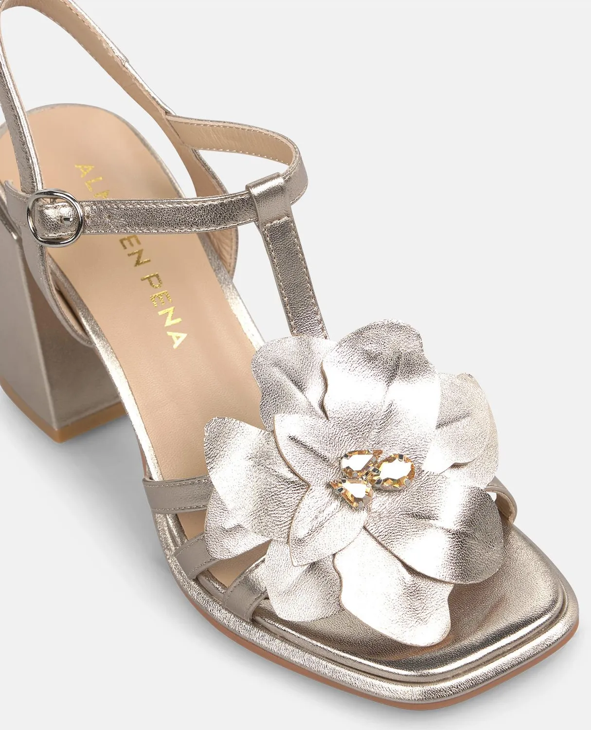 Alma en Pena V262500 sandales bronze fleur 9 cm