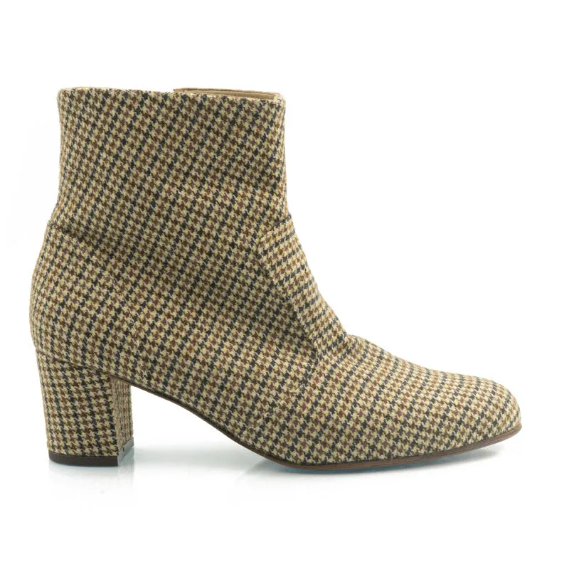 Bégum Paris Sherpa bottines tweed noir beige talon 5 cm
