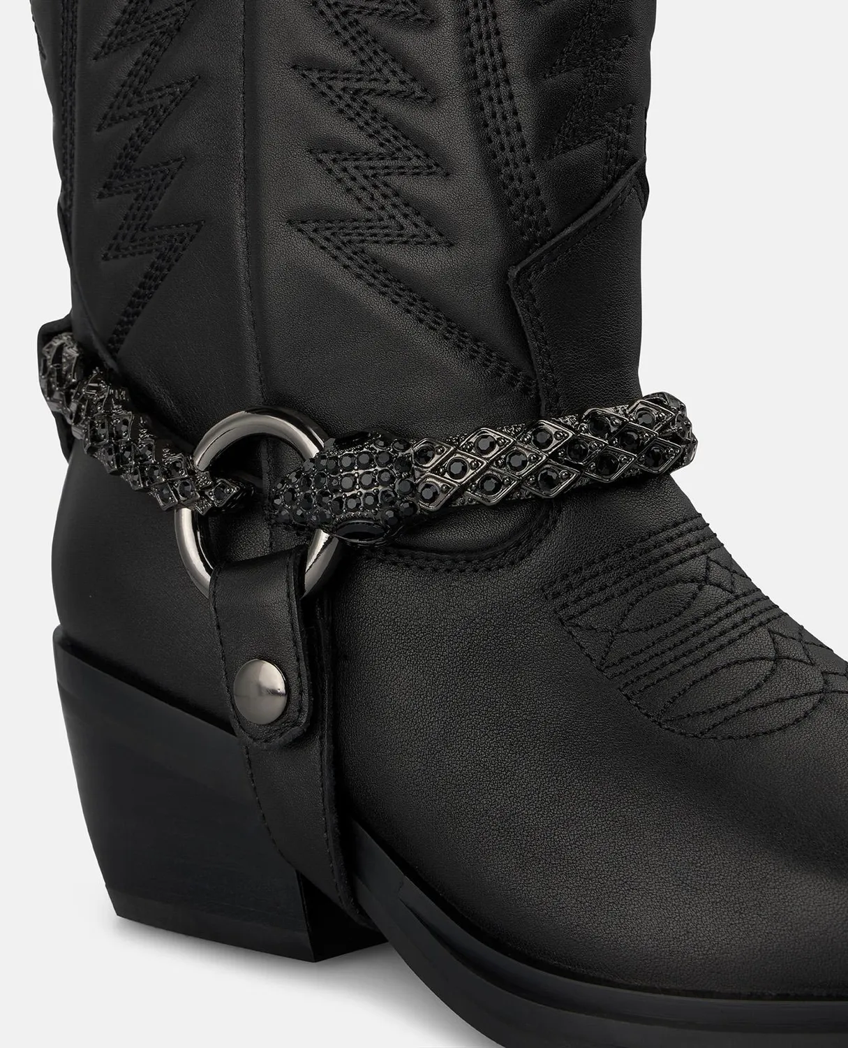 Alma en Pena I260572 bottes cowboy cuir noir talon 5,5 cm