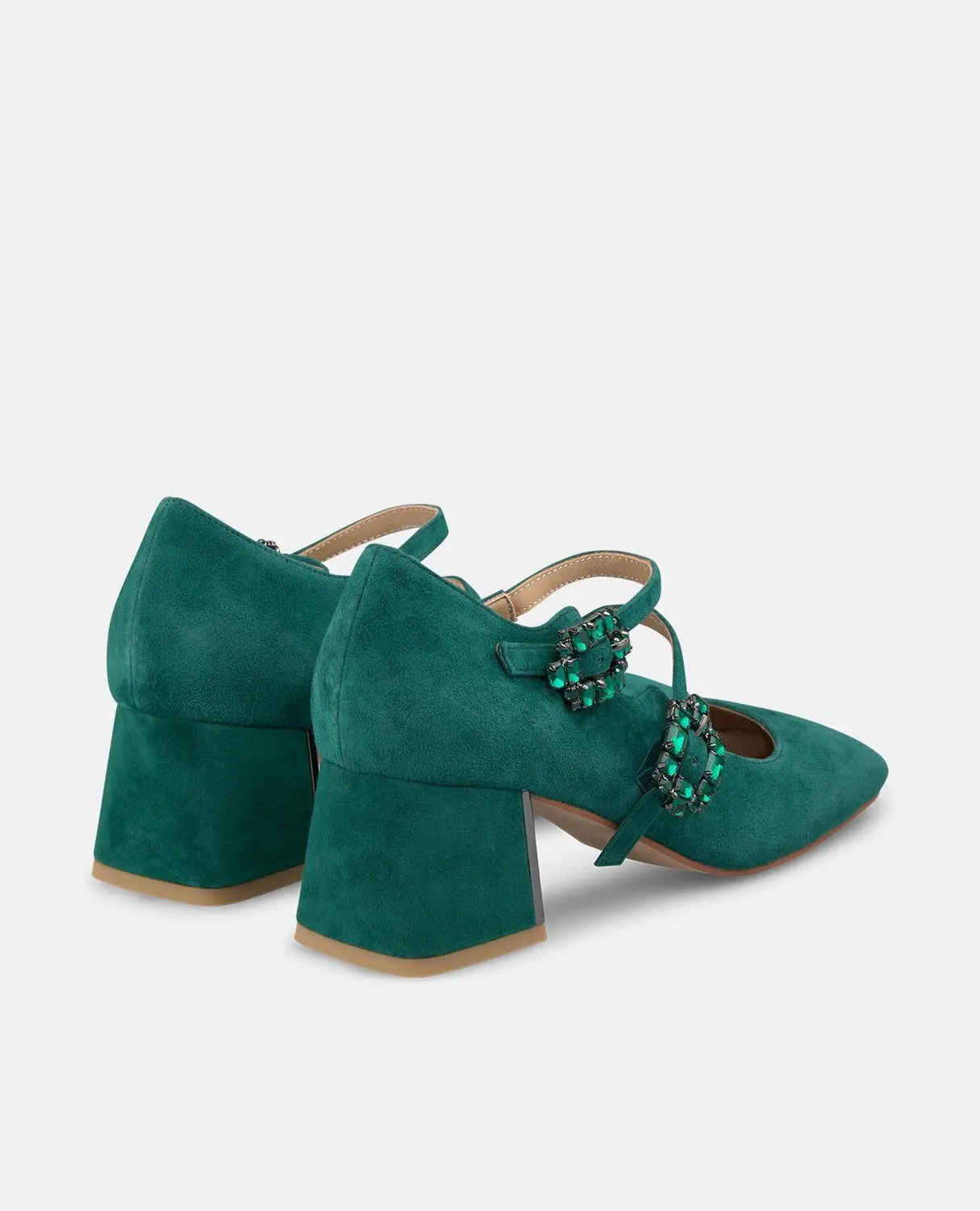 Alma en Pena I250325 escarpins vert daim 6 cm
