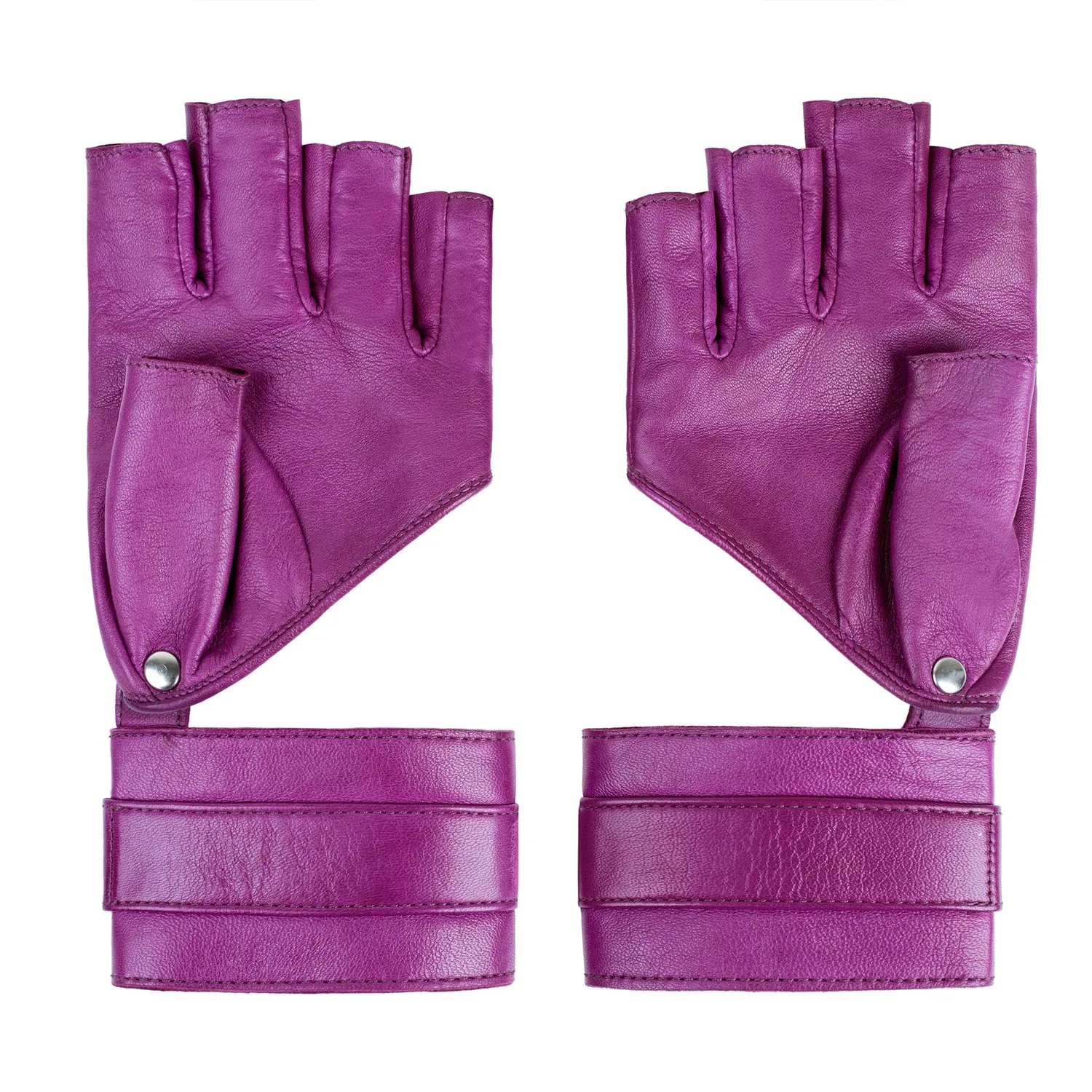 Maison Ernest Pulsion gants cuir violet mat