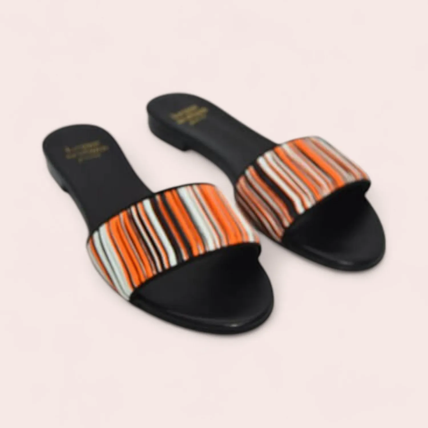 Karine Arabian Sally mule plate cuir orange