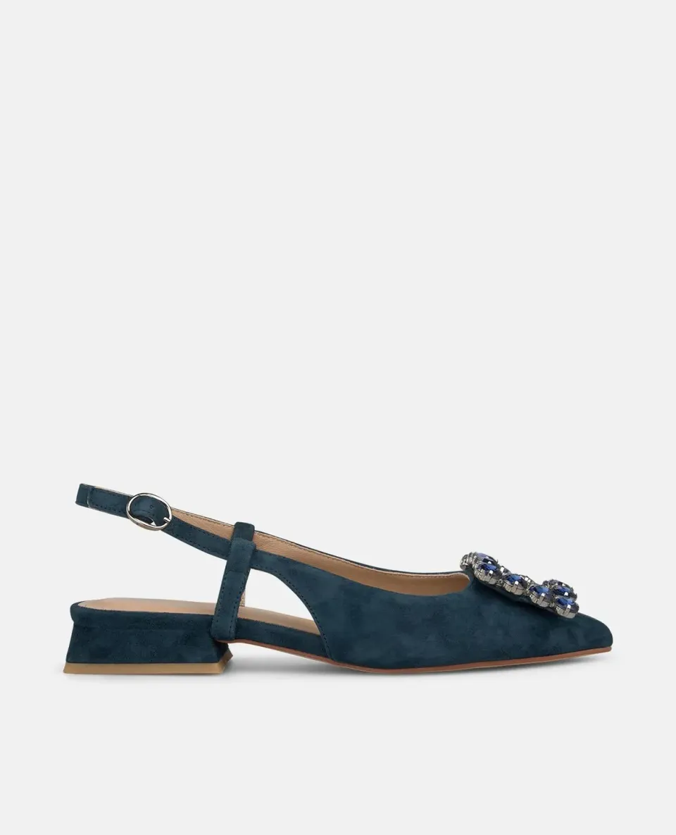 Alma en Pena V261004 chaussures plates cuir bleu marine 2 cm