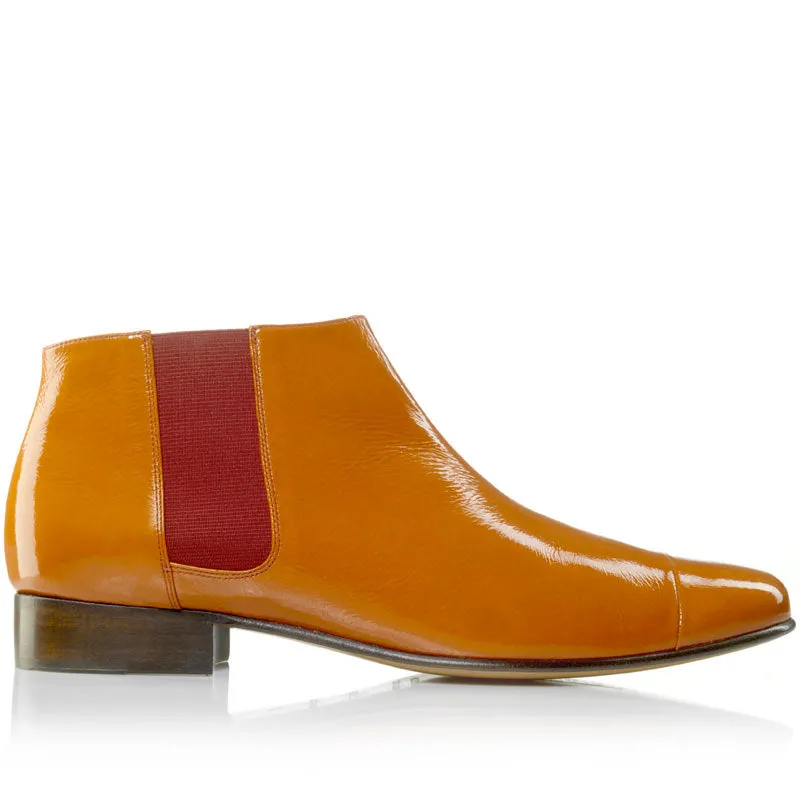Bégum Paris Lucrèce Vogue boots safran verni 2 cm