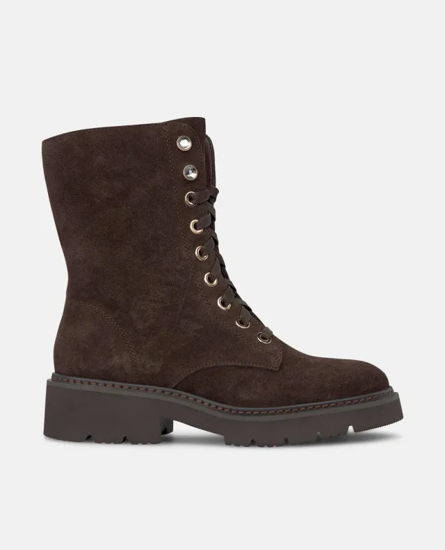 Alma en Pena I260883 bottines lacets marron talon 4 cm