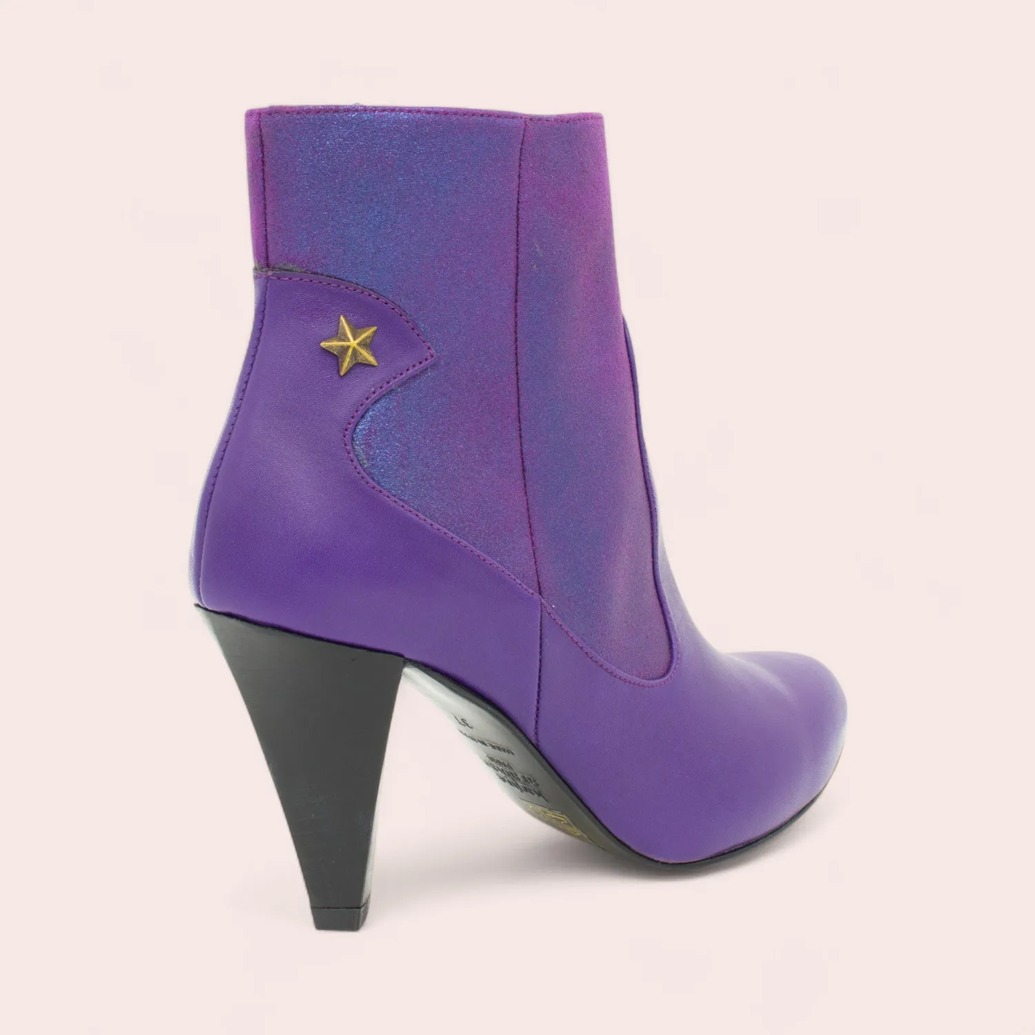 Karine Arabian Forrester bottines cuir violet talon 8cm