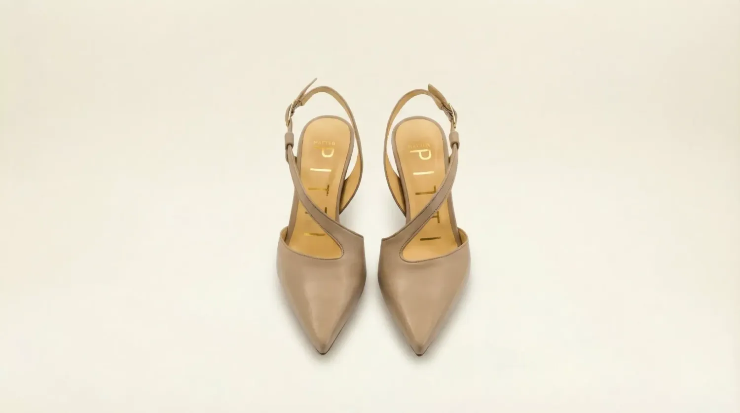 Matteo Pitti Penny 70 slingback cuir taupe