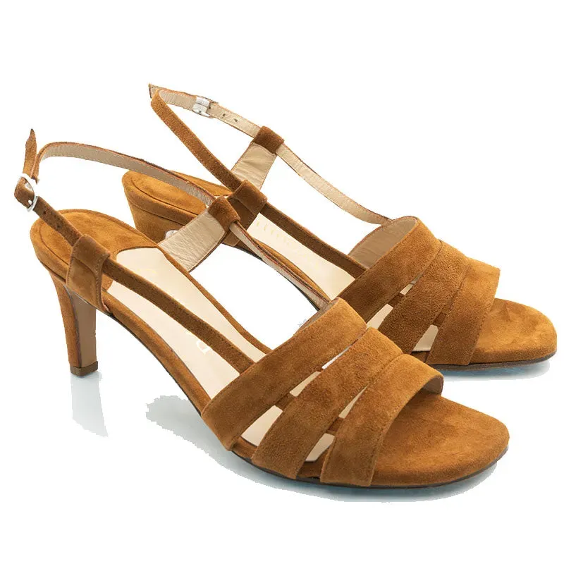 Bégum Paris Faro sandales noisette cuir talon 7 cm