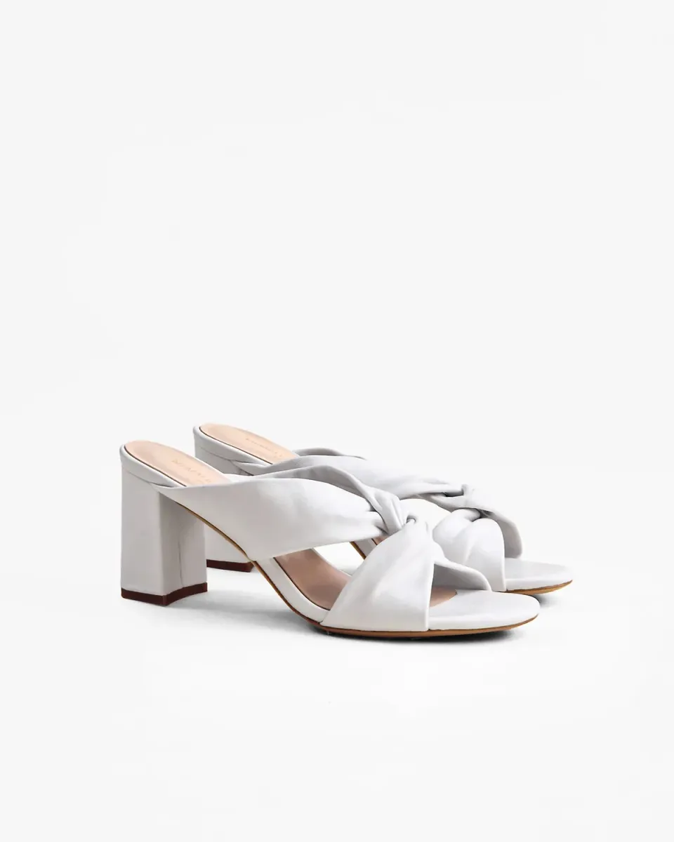 Mi/Mai Tamarama White mules talon blanc confort