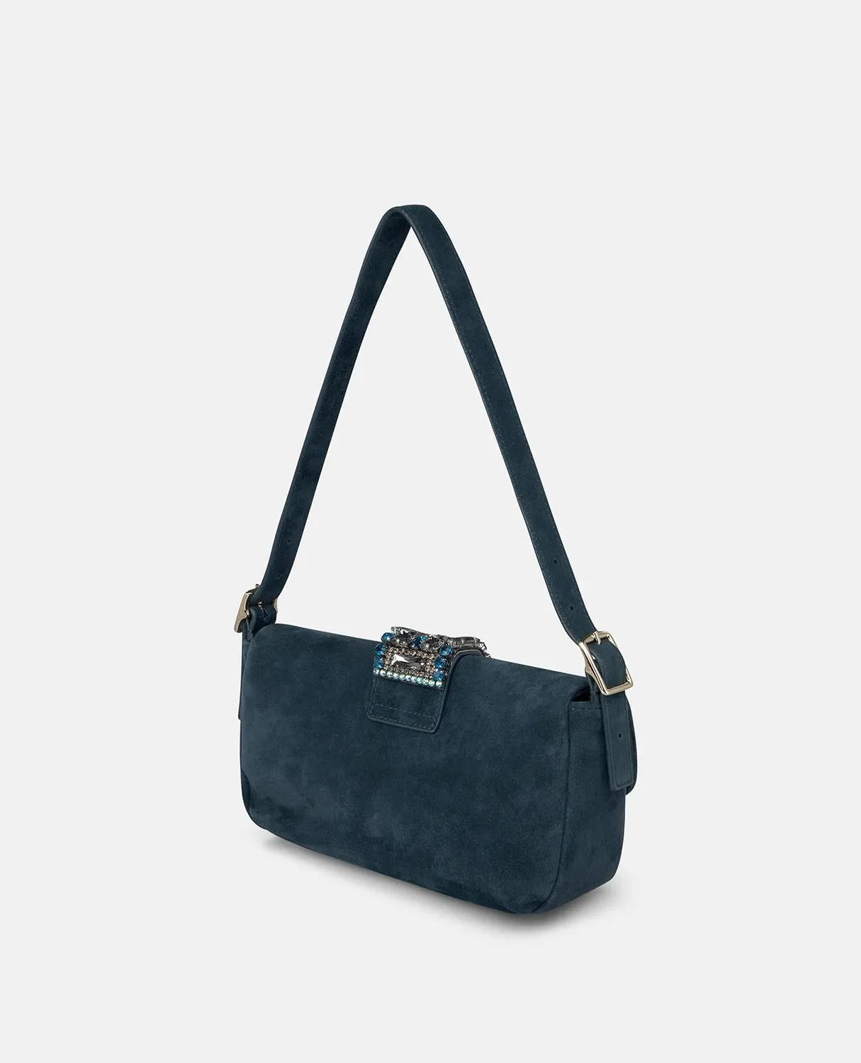 Alma en Pena BG115 sac épaule bleu cuir strass