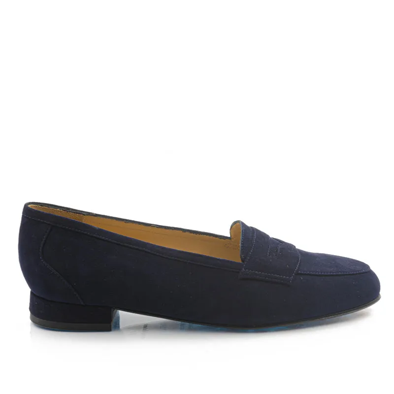 Bégum Paris Domino mocassins bleu marine chèvre velours