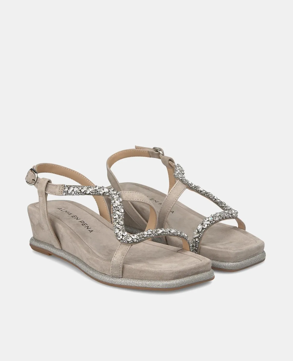 Alma en Pena V240743 Compensées Taupe 5 cm Suède