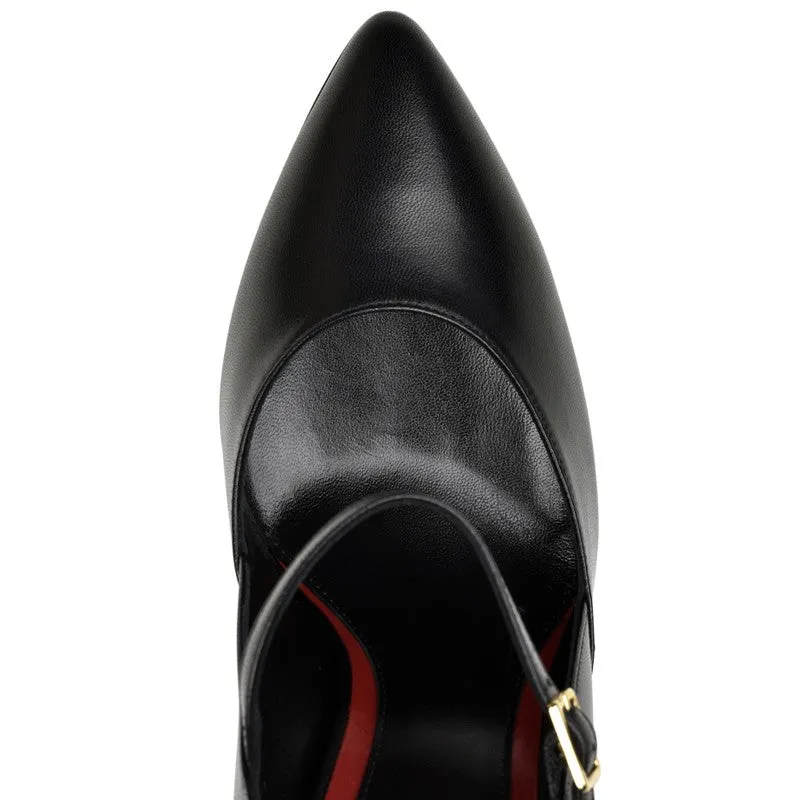 Maison Ernest Isabelle 100 escarpin noir cuir mat talon 10 cm