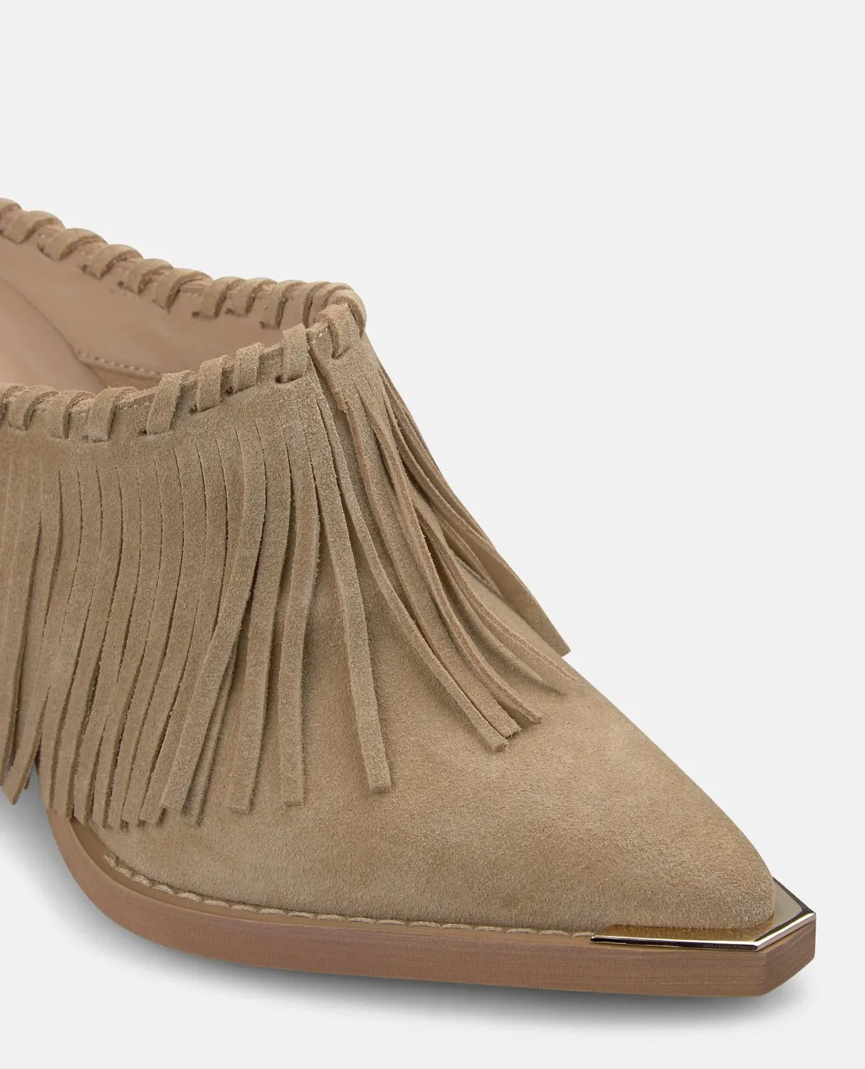 Alma en Pena V260106 mules sable franges talon 7 cm