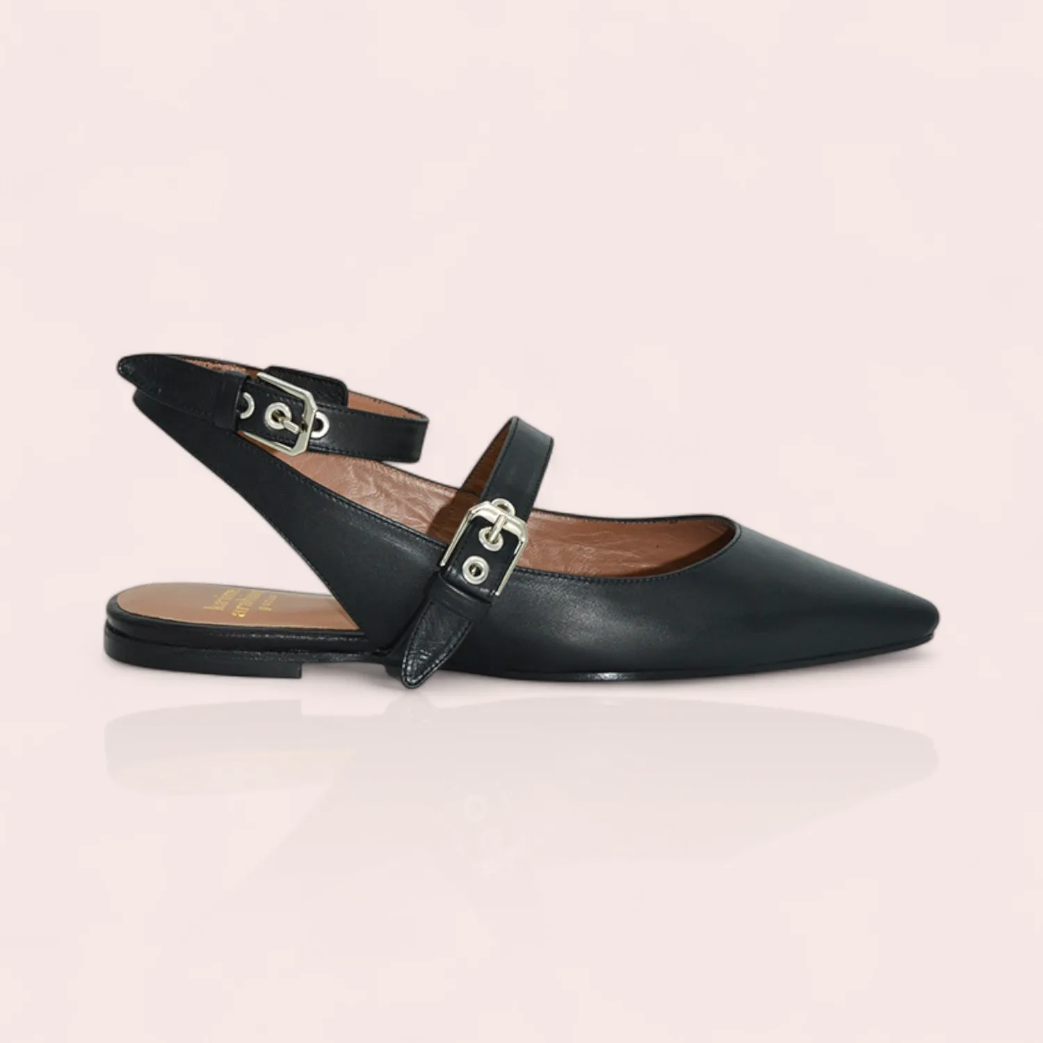 Karine Arabian Candy sandales plates cuir platine