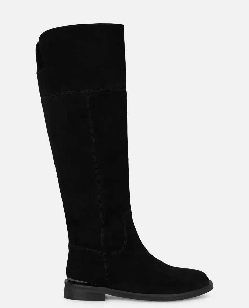 Alma en Pena I260910C bottes noir daim plates 3 cm