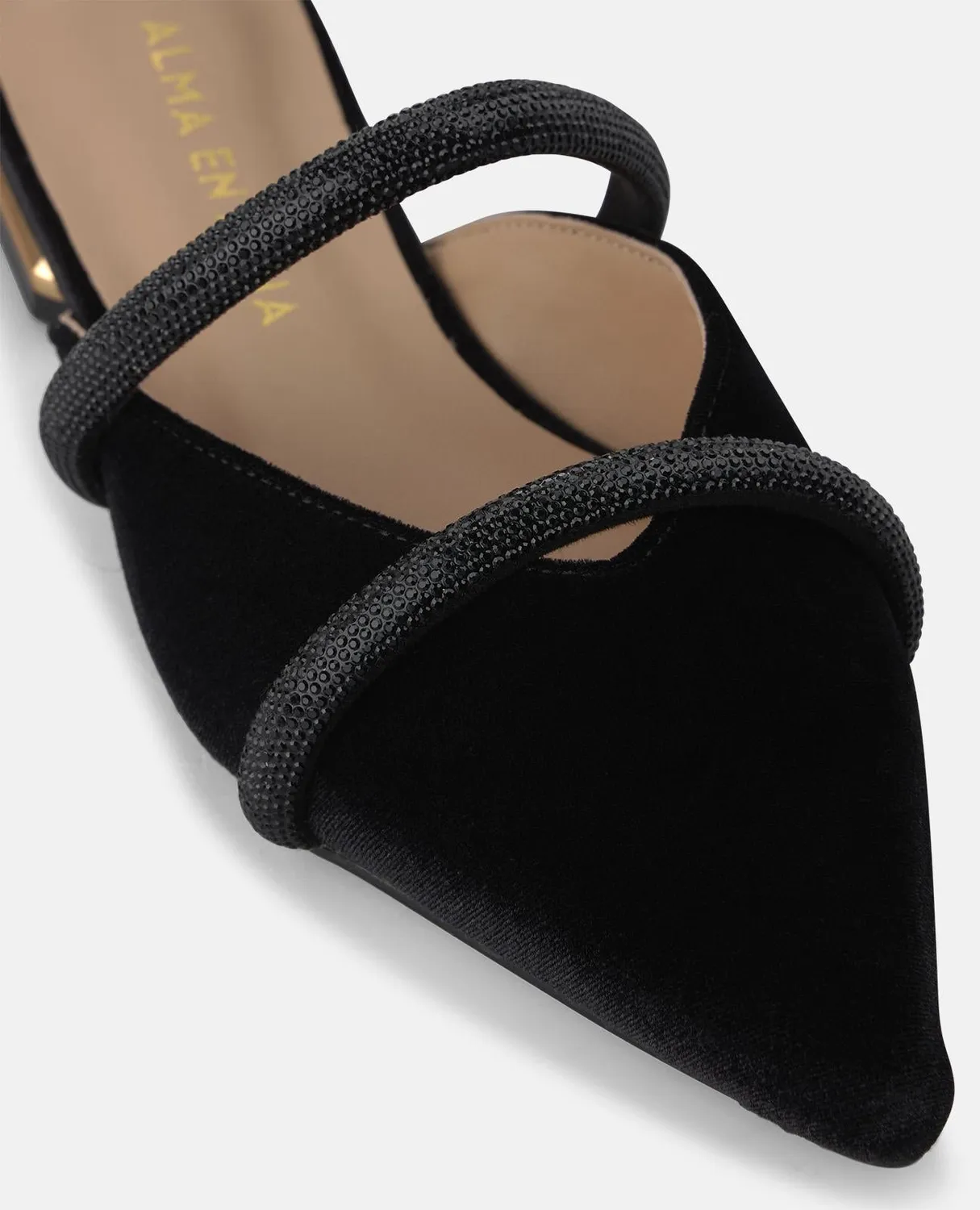 Alma en Pena I260105 mules noires velours pointues