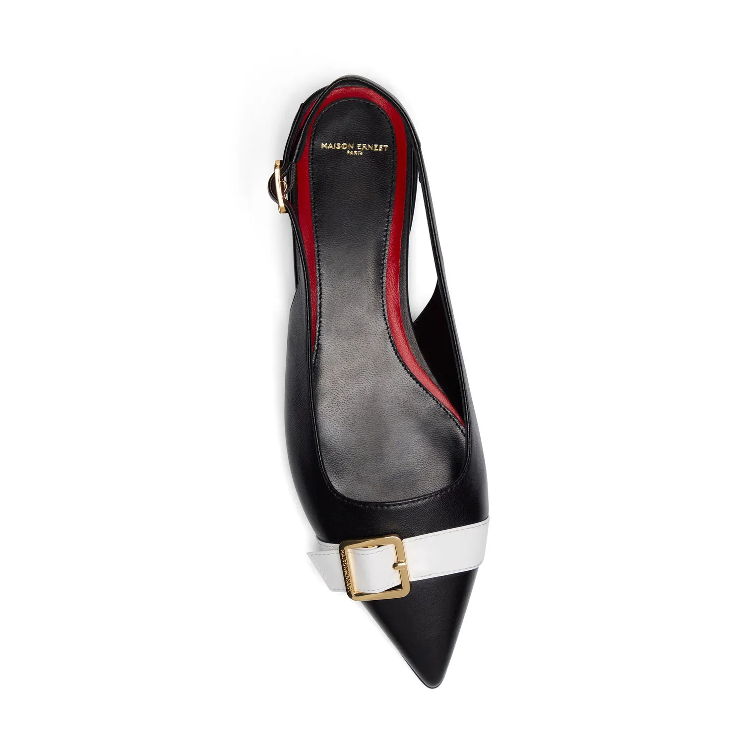 Maison Ernest Jordan 20 sandales blanc noir cuir vernis