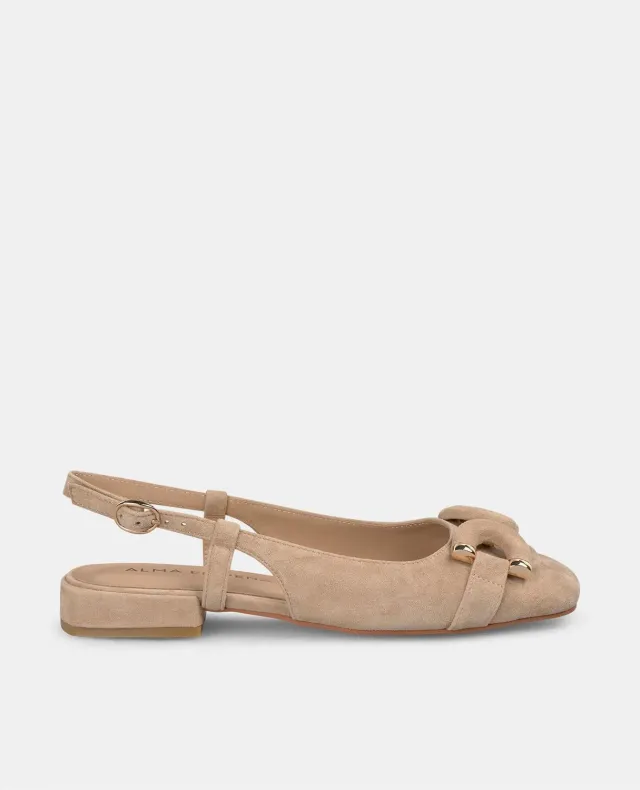 Alma en Pena V250503 mocassins cuir sable mors boucle 2 cm