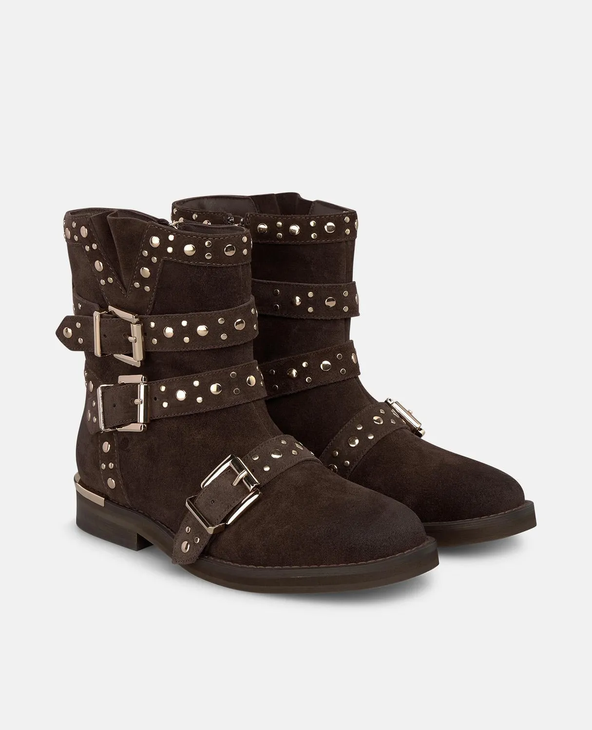 Alma en Pena I260902 bottines cuir marron talon plat