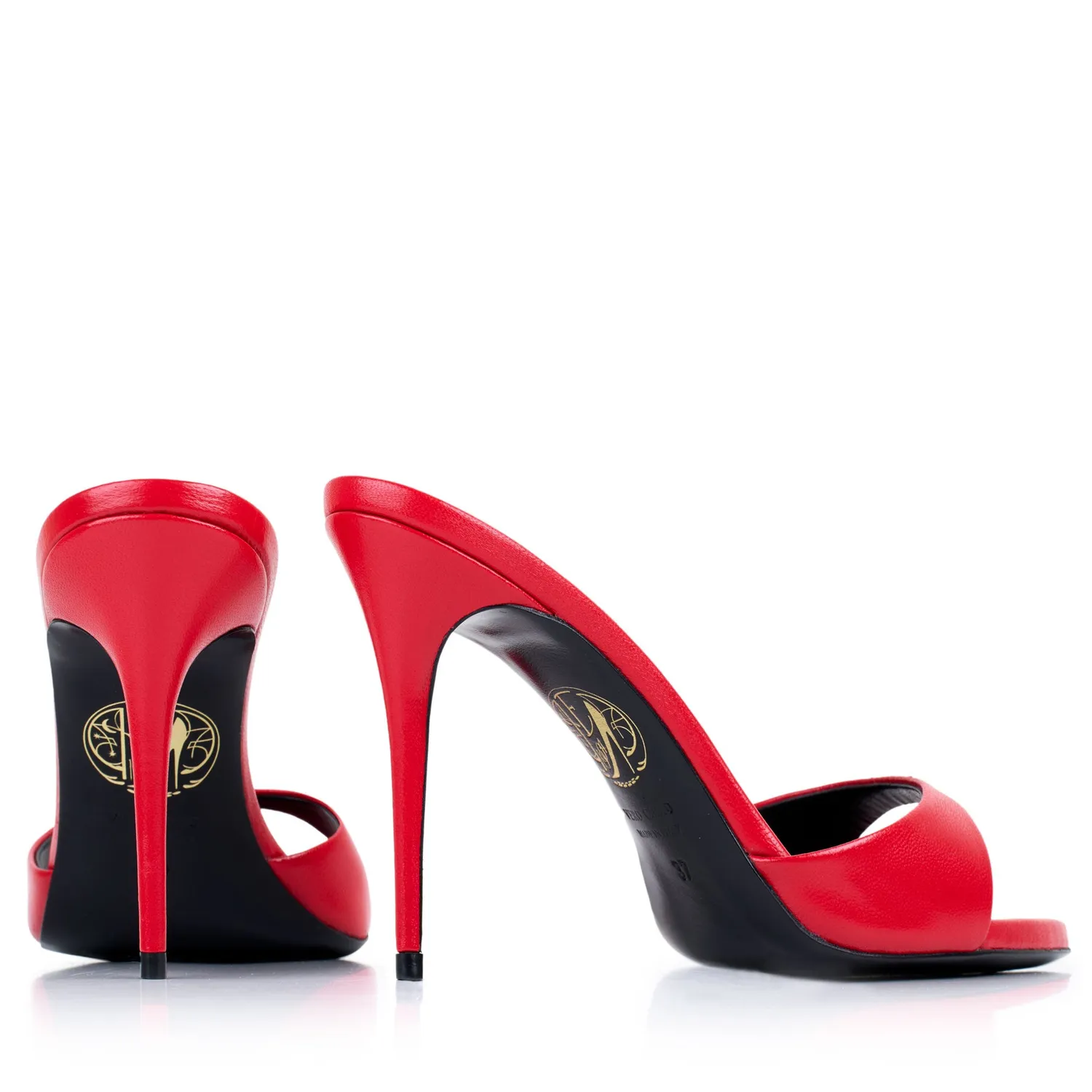 Maison Ernest Lidylle 100 mules cuir rouge