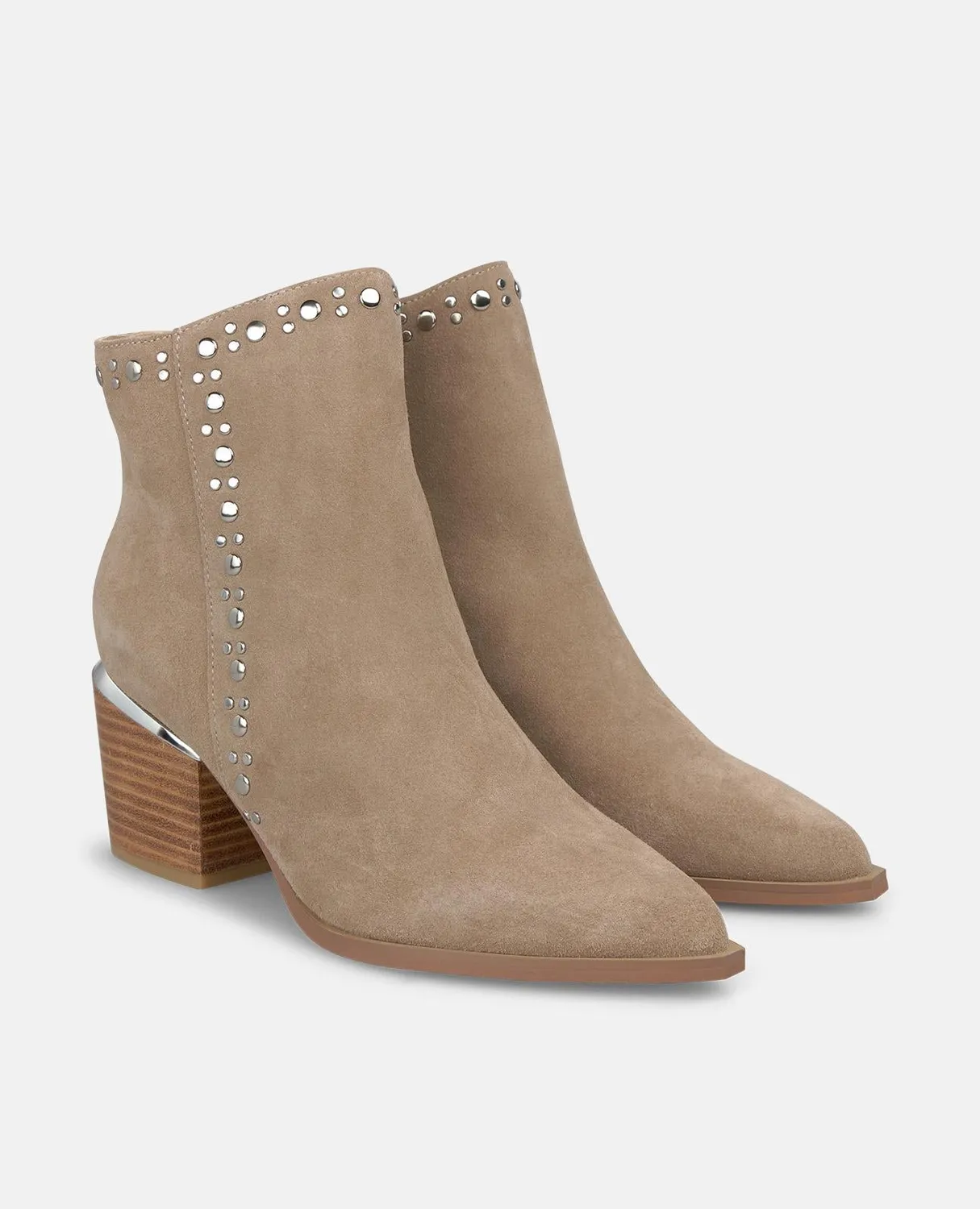 Alma en Pena I2653005C bottines cuir vison cloutées