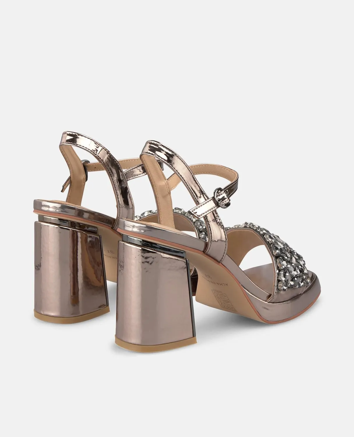 Alma en Pena I250051 sandales argenté perles talon 8,5 cm