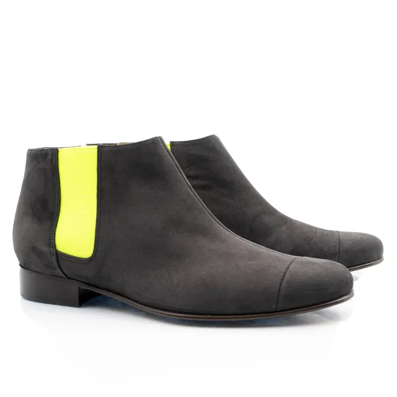 Bégum Paris Lucrèce bottines velours gris talon 2 cm