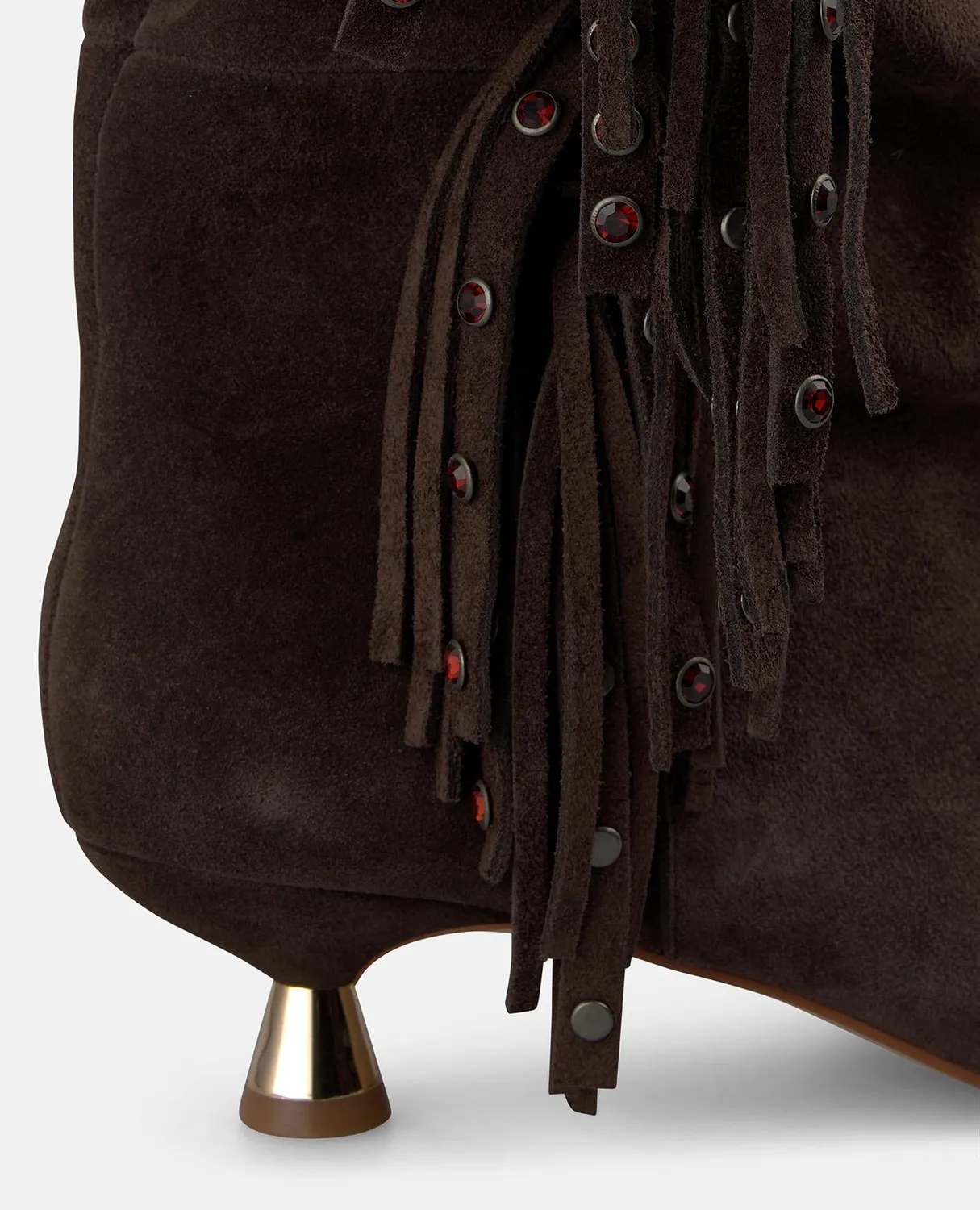 Alma en Pena I260371 bottines marron daim franges talon 4 cm