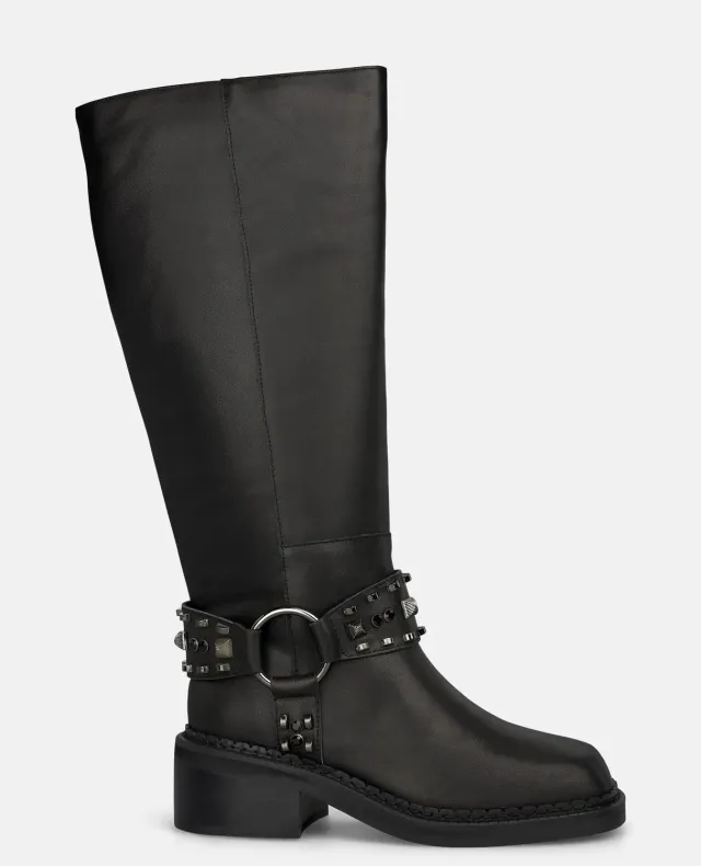 Alma en Pena I251050 bottes biker noires clous
