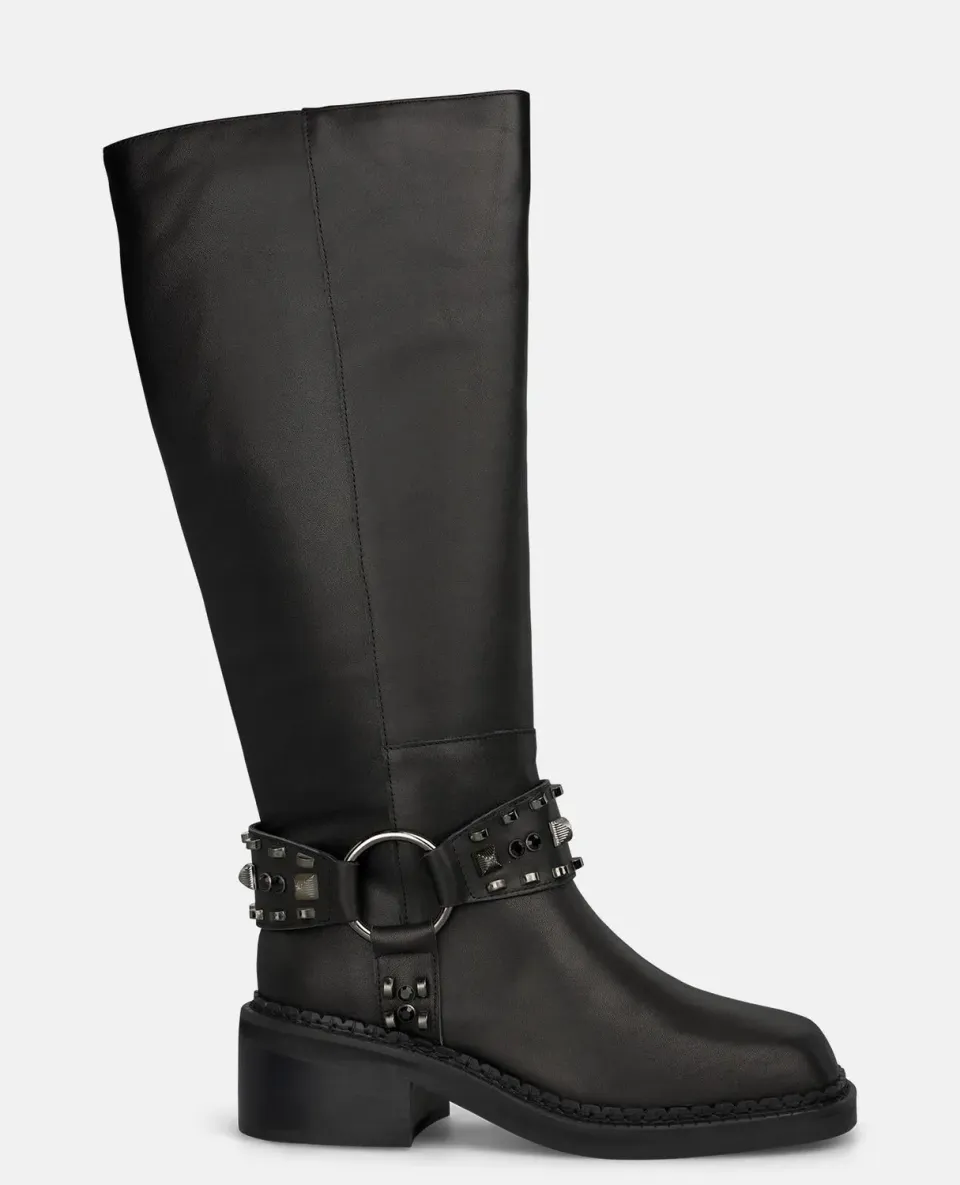 Alma en Pena I251050 bottes biker noires clous